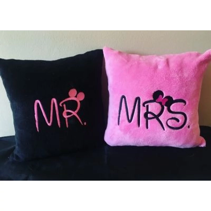 Hímzett - Mr és Mrs páros párna