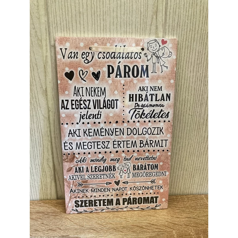 Dísztábla Kicsi - Csodálatos párom