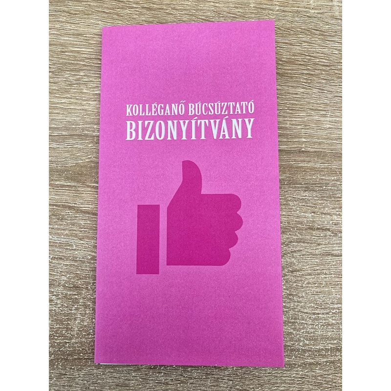 Bizonyítvány - Kolléganő búcsúztató