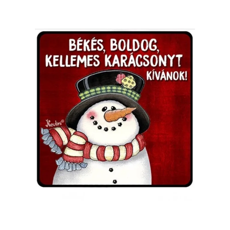Hűtőmágnes-Békés hóember