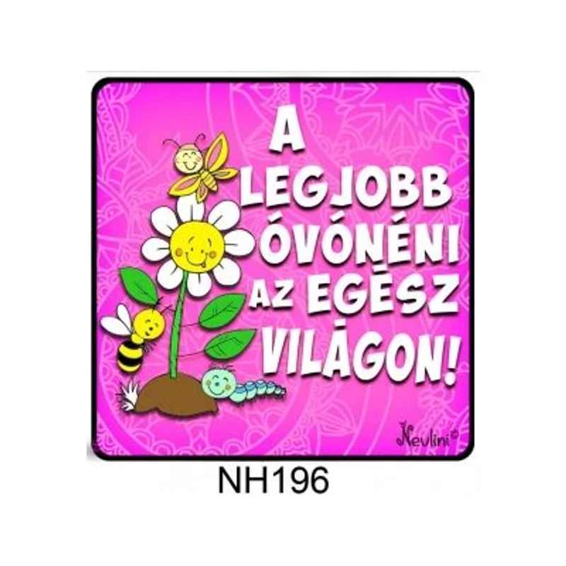 Hűtőmágnes - A legjobb óvónéni lila