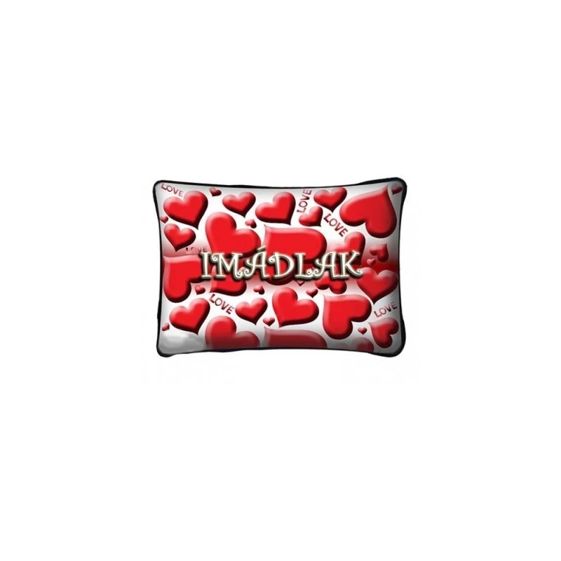 Téglalap párna - imádlak sok szív