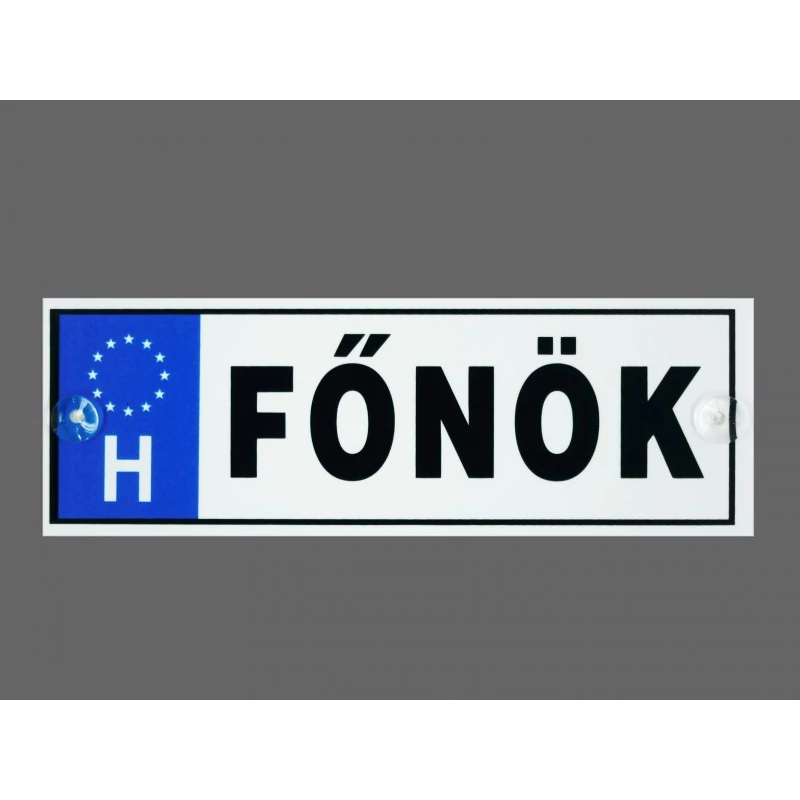 Rendszámtábla - Főnök