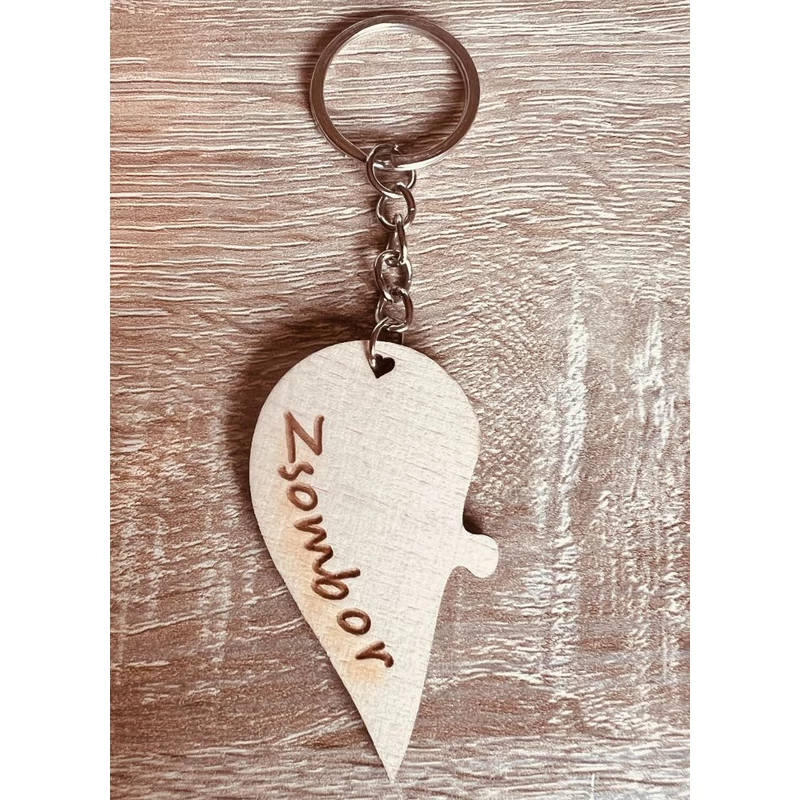 Gravírozott neves fa kulcstartó -  Zsombor