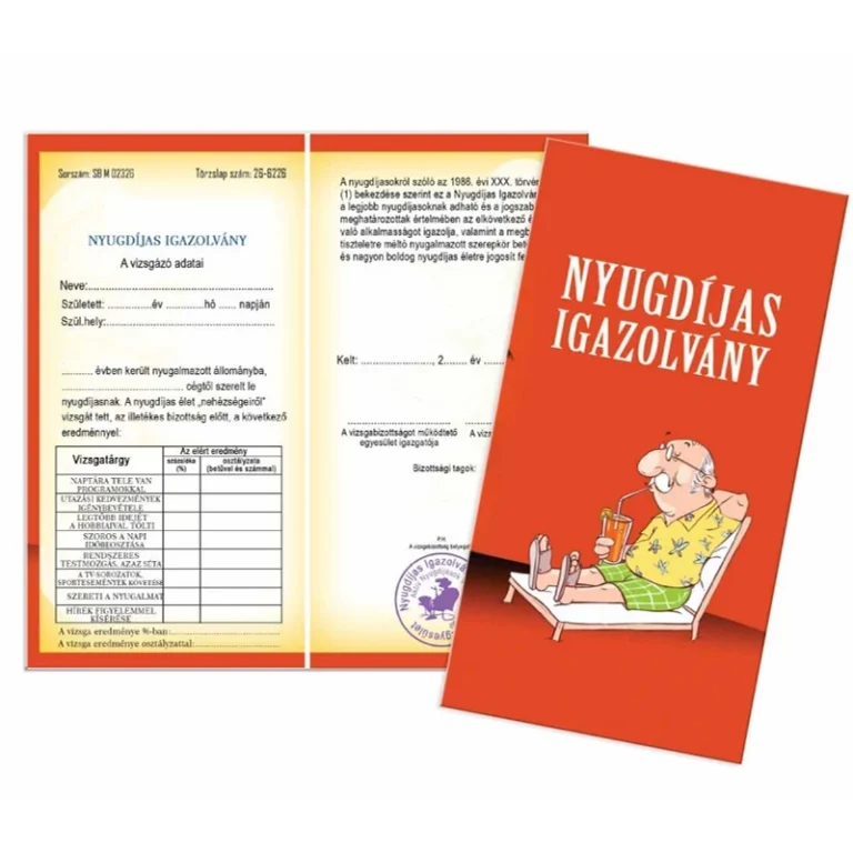Bizonyítvány - Nyugdíjas igazolvány Férfiaknak
