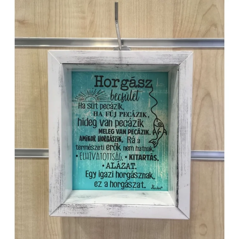 3D papír képkeret- Horgász becsület