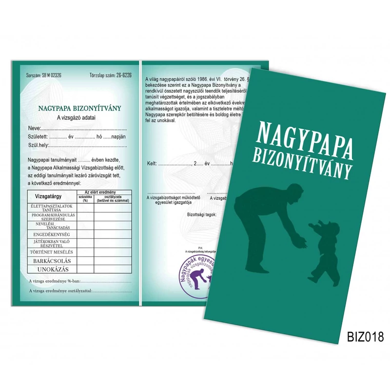 Bizonyítvány - Nagypapa