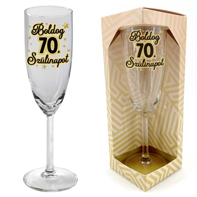 Pezsgőspohár - Boldog Születésnapot 70. születésnapra