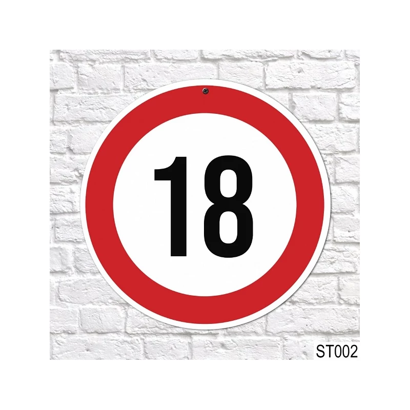 Sebességkorlátozó tábla 18-as