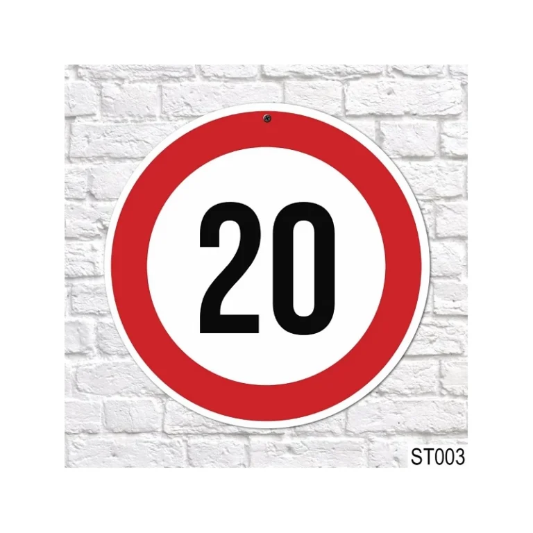 Sebességkorlátozó tábla 20-as