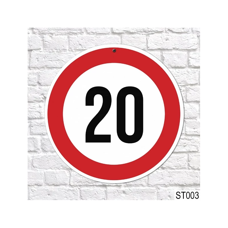 Sebességkorlátozó tábla 20-as