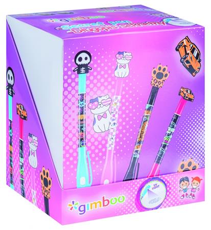 Golyóstoll display, UV- tintával, "Gimboo" "Secret Pen", 4 különböző mintával - Image 3