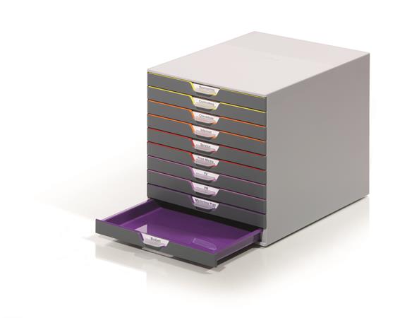 Irattároló, műanyag, 10 fiókos, DURABLE "VARICOLOR® 10", szürke - Image 3