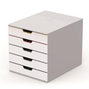 Irattároló, műanyag, 5 fiókos, DURABLE "VARICOLOR® 5", fehér
