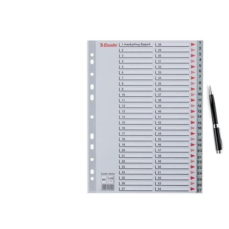 Regiszter, műanyag, A4, 1-54, ESSELTE, szürke - Image 4