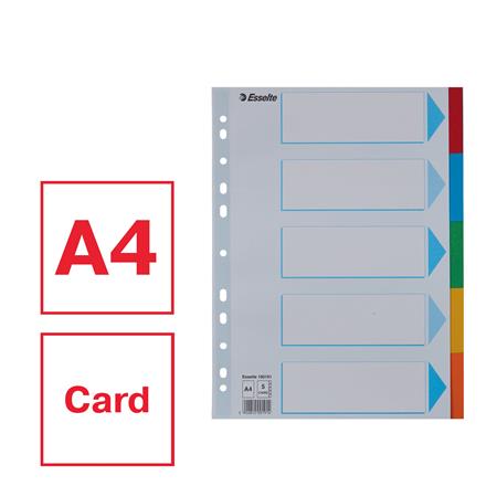 Regiszter, karton, A4, 5 részes, írható előlappal, ESSELTE "Standard", színes - Image 2