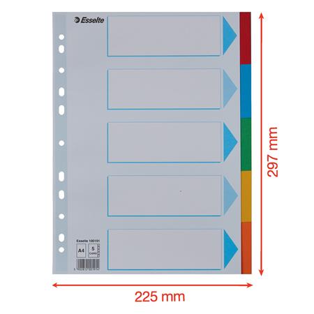 Regiszter, karton, A4, 5 részes, írható előlappal, ESSELTE "Standard", színes - Image 6