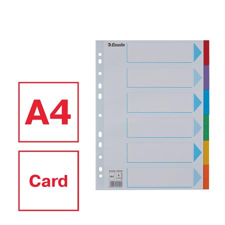 Regiszter, karton, A4, 6 részes, írható előlappal, ESSELTE "Standard", színes - Image 2