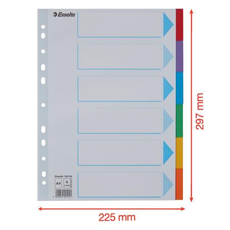 Regiszter, karton, A4, 6 részes, írható előlappal, ESSELTE "Standard", színes - Image 6
