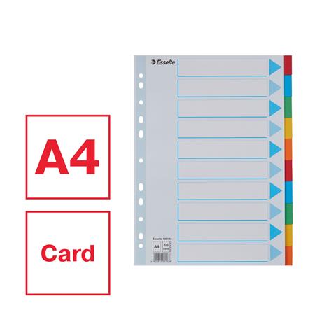 Regiszter, karton, A4, 10 részes, írható előlappal, ESSELTE "Standard", színes - Image 2