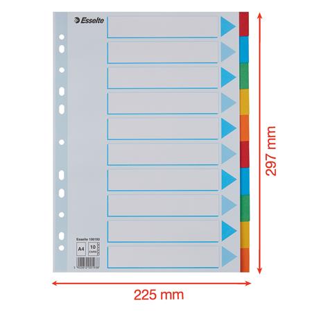 Regiszter, karton, A4, 10 részes, írható előlappal, ESSELTE "Standard", színes - Image 6