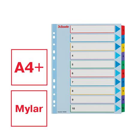 Regiszter, laminált karton, A4 Maxi, 1-10, újraírható, ESSELTE - Image 2