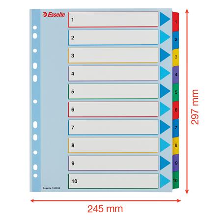Regiszter, laminált karton, A4 Maxi, 1-10, újraírható, ESSELTE - Image 6