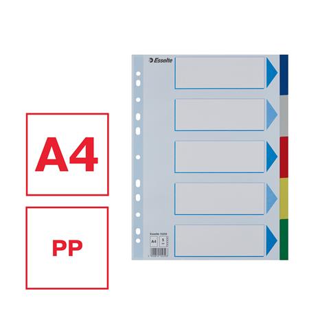 Regiszter, műanyag, A4, 5 részes, ESSELTE - Image 3