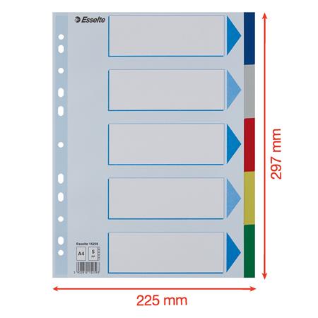 Regiszter, műanyag, A4, 5 részes, ESSELTE - Image 6