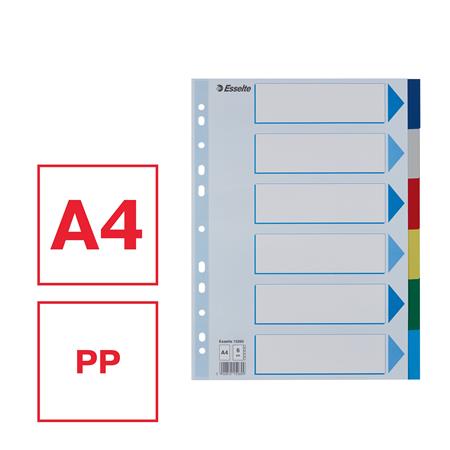 Regiszter, műanyag, A4, 6 részes, ESSELTE - Image 4