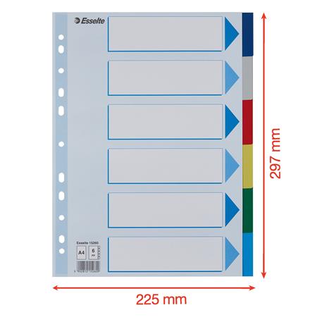 Regiszter, műanyag, A4, 6 részes, ESSELTE - Image 7