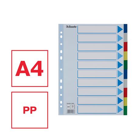 Regiszter, műanyag, A4, 10 részes, ESSELTE - Image 4