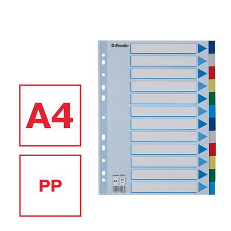 Regiszter, műanyag, A4, 12 részes, ESSELTE - Image 4