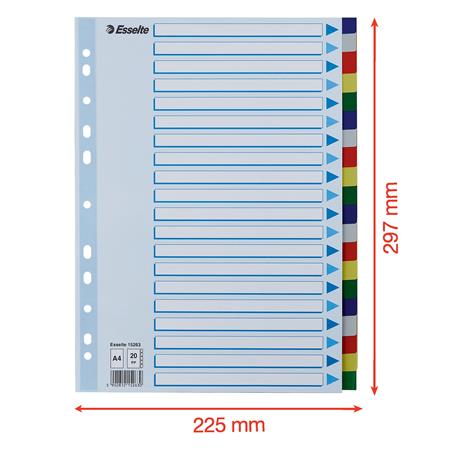 Regiszter, műanyag, A4, 20 részes, ESSELTE - Image 7