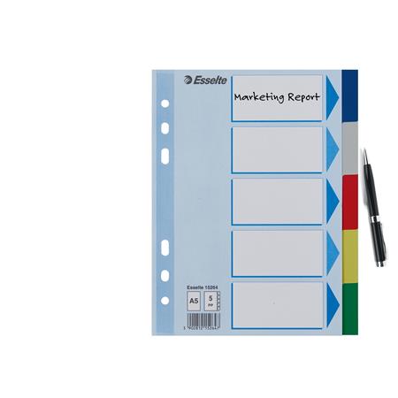 Regiszter, műanyag, A5, 5 részes, ESSELTE, színes - Image 2