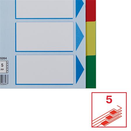 Regiszter, műanyag, A5, 5 részes, ESSELTE, színes - Image 6