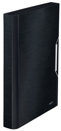 Harmonikamappa, A4, PP, 6 rekeszes, LEITZ "Style", szaténfekete - Image 3