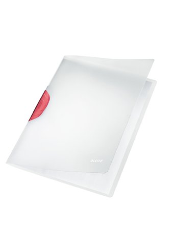 Gyorsfűző, klipes, PP, A4, LEITZ "ColorClip Magic", piros - Image 2