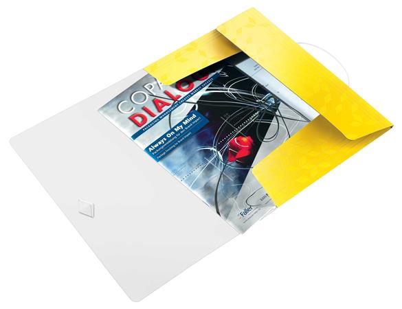 Gumis mappa, PP, A4, LEITZ "Wow", sárga - Image 4