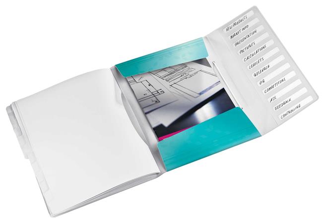 Előrendező, A4, 12 részes, műanyag, LEITZ "Wow", jégkék - Image 2