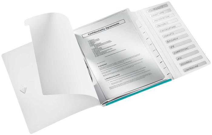 Előrendező, A4, 12 részes, műanyag, LEITZ "Wow", jégkék - Image 3