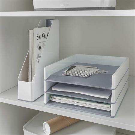 Iratpapucs, műanyag, 73 mm, kettős színhatású, LEITZ "Wow", fehér - Image 3
