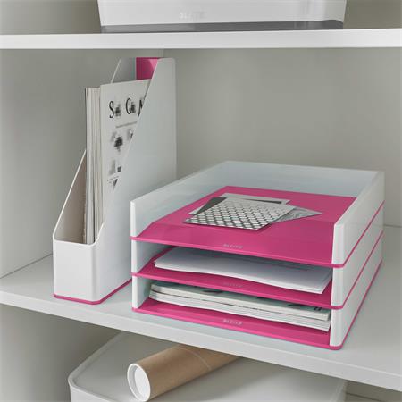 Iratpapucs, műanyag, 73 mm, kettős színhatású, LEITZ "Wow", rózsaszín - Image 3