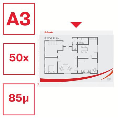 Genotherm, lefűzhető, A3, 75 mikron, narancsos felület, fekvő, ESSELTE - Image 2