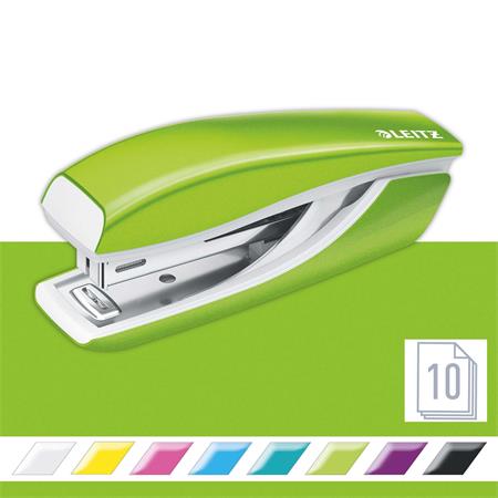 Tűzőgép, mini, No. 10, 10 lap, fém, LEITZ"Nexxt Wow", zöld - Image 2