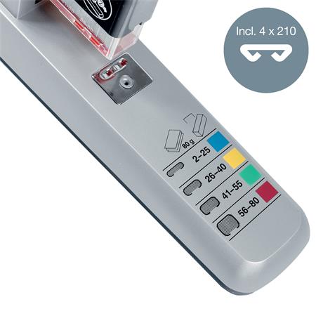 Tűzőgép, nagyteljesítményű, 80 lap, LEITZ "5551", ezüst - Image 5