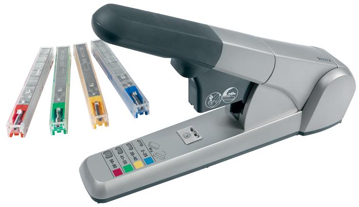 Tűzőgép, nagyteljesítményű, 80 lap, LEITZ "5551", ezüst - Image 6