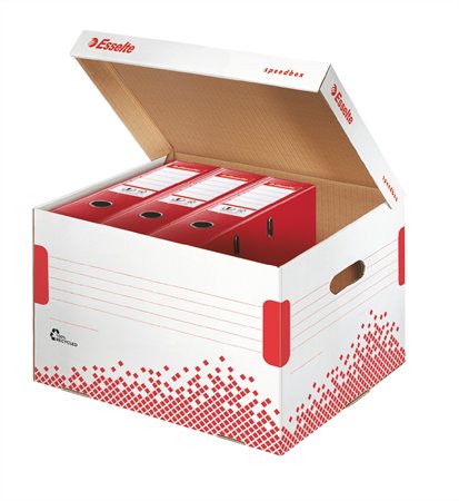 Archiválókonténer, felfelé nyíló, karton, ESSELTE "Speedbox", fehér - Image 2