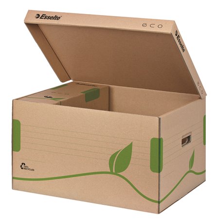 Archiválókonténer, felfelé nyíló, karton, ESSELTE "Eco", barna - Image 2