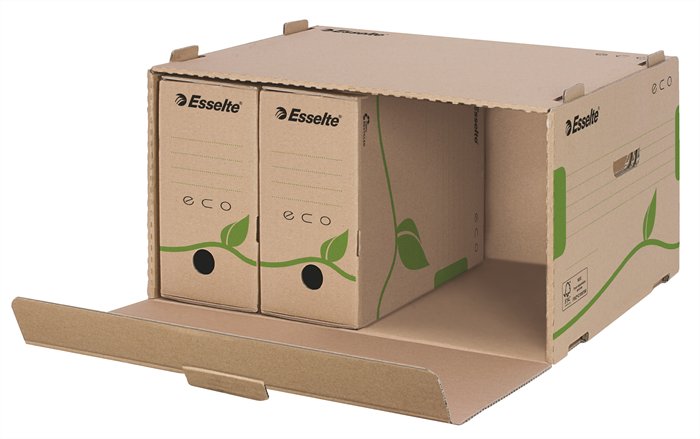 Archiválókonténer, előre nyíló, karton, ESSELTE "Eco", barna - Image 2